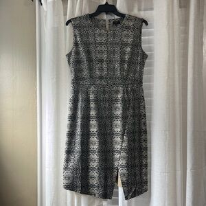 ILE [I LE] New York Snake Skin Suede Tan/Black Sheath Dress Sz 10 Office Worship